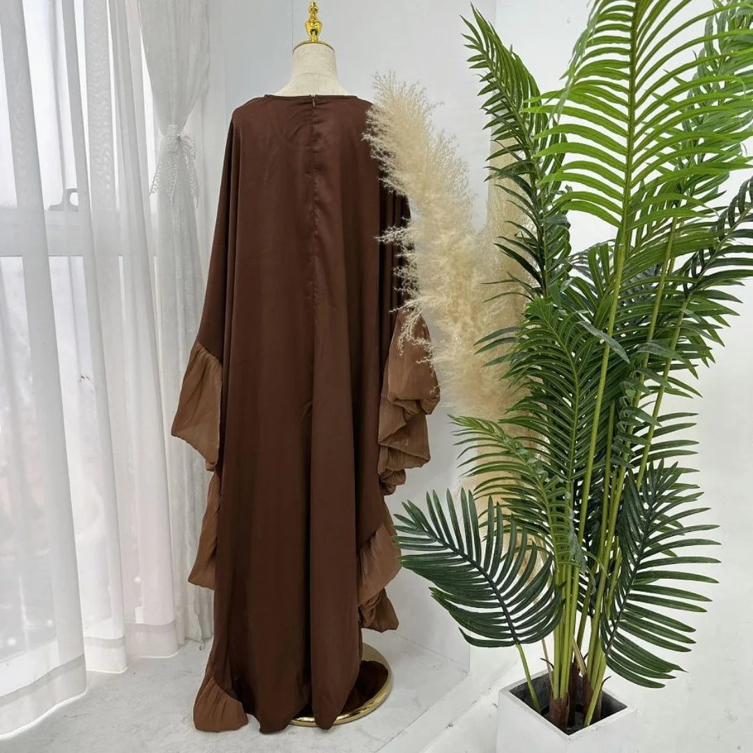 Ramadan Eid Kebaya Muslim Batwing Abaya Damen Dubai Luxury Abayas For Women Kaftan Satin Dress Islam Caftan Marocain Robe Femme.