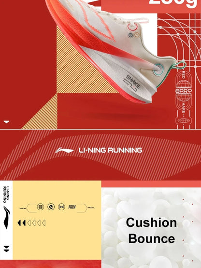 Li-Ning Männer RED HARE 8PRO Racing Laufschuhe BOOM FIBER Kissen Stabile Sportschuhe Leichte Anti-Rutsch Tragbare Turnschuhe ARPV003.