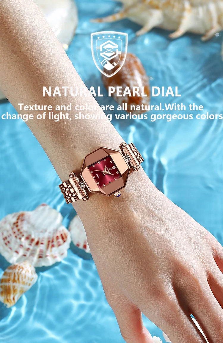 POEDAGAR Luxury Brand Women Watch Stainless Stain Waterproof Quartz Watches For Woman Fashion Simple Rose Gold Ladies Watch Gift.