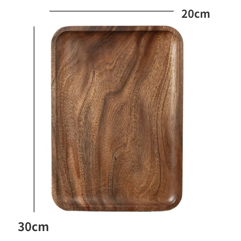Wooden Tray Rectangular Solid Wooden Serving Tray Coffee Dessert Tea Storage Tray Kitchen Accessories.