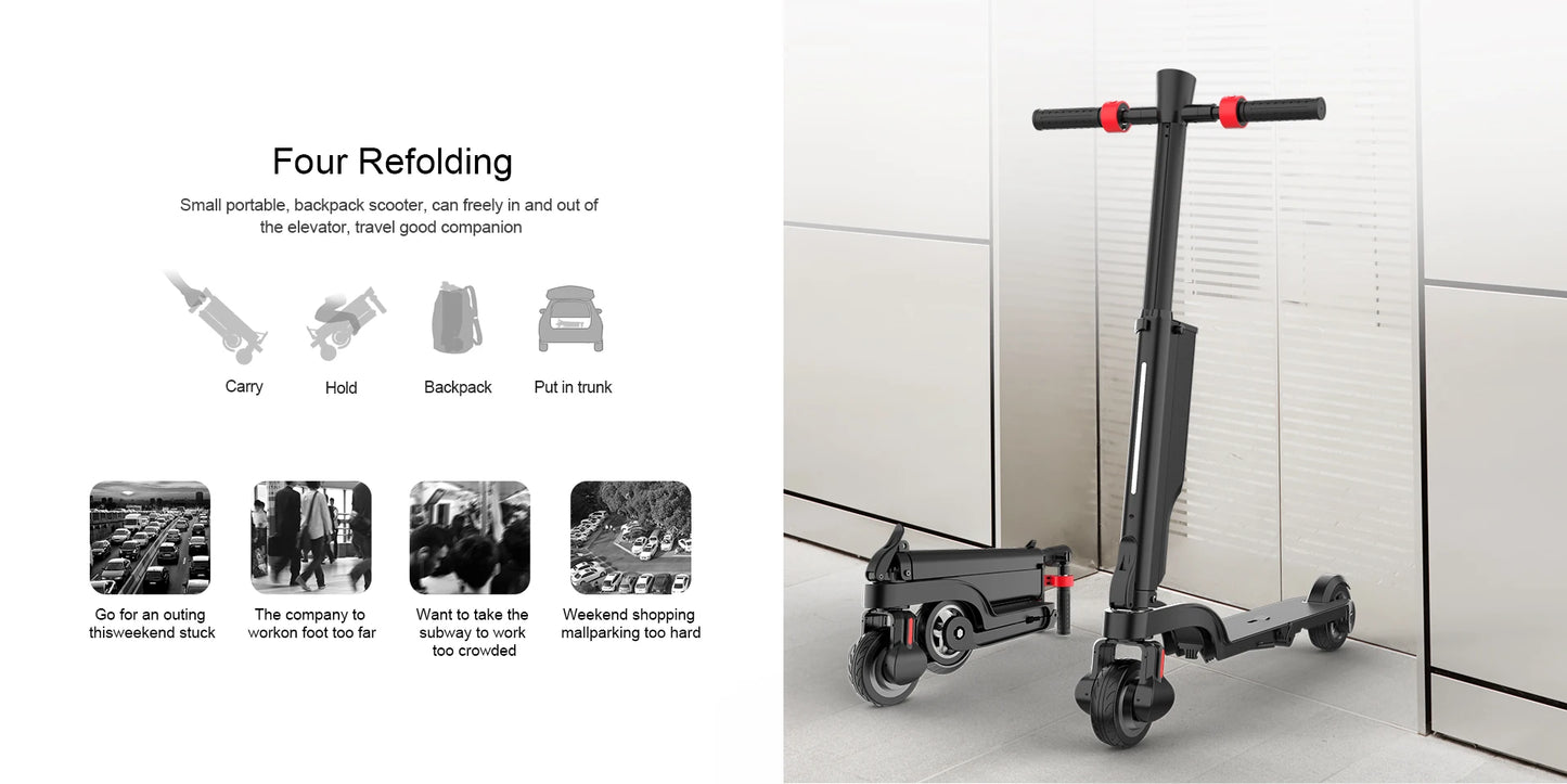 Alnsoor X6 City Electric Scooter 500W Motor 36V5AH Battery City Electric Scooter 5.5" Road Tire Electric Scooter.