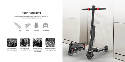 Alnsoor X6 City Electric Scooter 500W Motor 36V5AH Battery City Electric Scooter 5.5" Road Tire Electric Scooter.