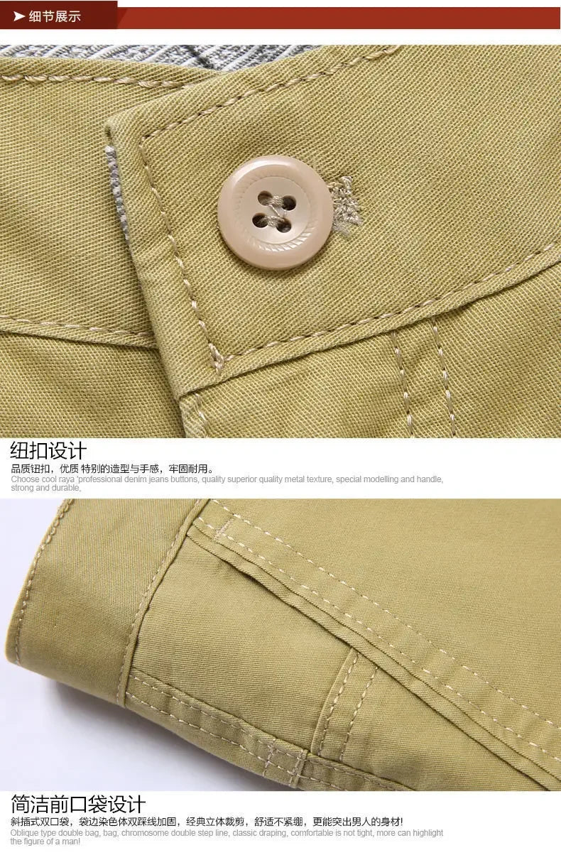 Smart Casual Pure Cotton Anti-Wrinkle High Waist Loose Baggy Straight Thicken Men Spring Autumn Solid Color Mid Casual Pants