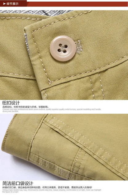 Smart Casual Pure Cotton Anti-Wrinkle High Waist Loose Baggy Straight Thicken Men Spring Autumn Solid Color Mid Casual Pants