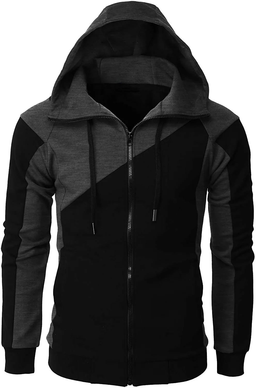 High quality Fashion Zip Hoodies Men Retro Harajuku Solid color Jacket High Street Zip Up Hoodie Casual Loose Sweatshirt Clothes.