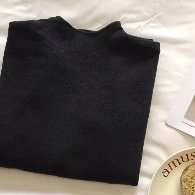 2025 Autumn Winter Fashion Turtleneck Ladies Solid Sweater Women's Casual Vintage Knitted Long Sleeve Pullovers Woman Clothing.