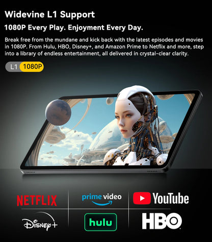 Blackview MEGA 2 Android 15 Tablet 12 inch 2K Display 36(12+24)GB 256GB Unisoc T615 9000mAh Battery Widevine L1 Pad PC.