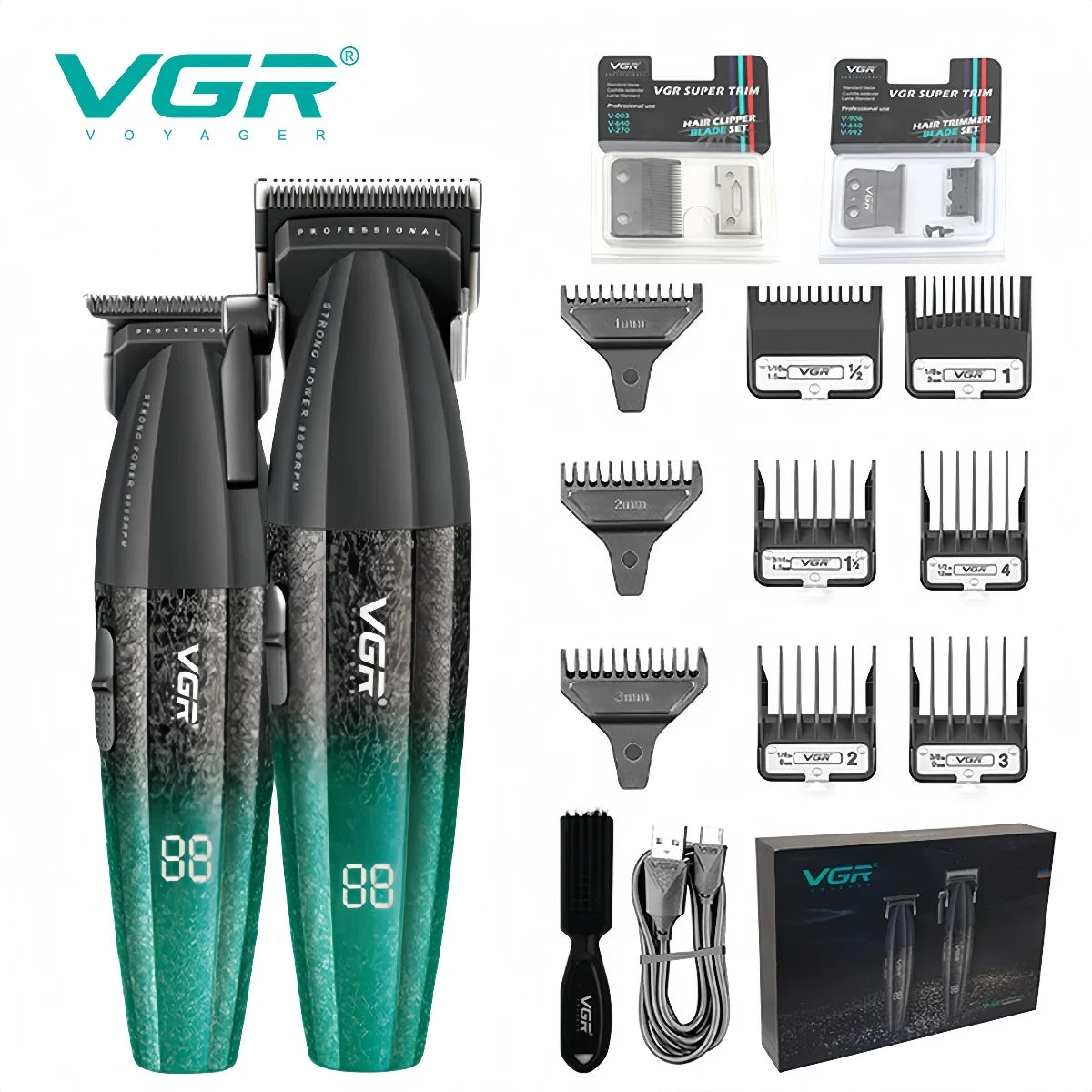 VGR Hair Clippers Professional Hair Trimmers Rechargeable Body Trimmer Electric Clippers Adjustable Hair Clippers Men V-640 s3.
