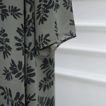 Muslim Abaya Set Luxury EID Islamic Kimono Muslim Women Dress Floral Printed Chiffon Modest Gorgeous Dubai Abaya Dress Suit