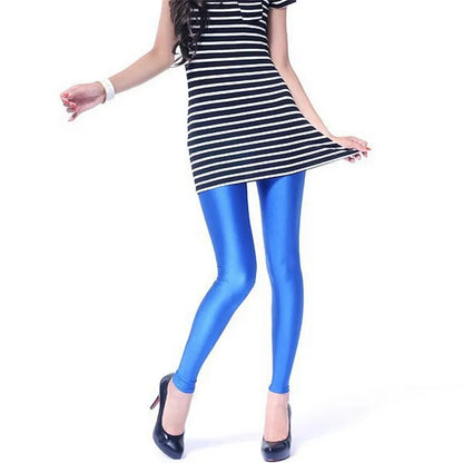 New Spring Solid Candy Neon Leggings for Women High Stretched Female Legging Pants Girl Clothing Leggins Plug Size.