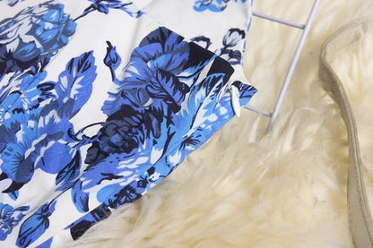 ALPHALMODA-Stretchy Tank-Kleid für Damen, schmales Baumwollkleid, einreihig, Blumendruck, elegant, Sommer, neu