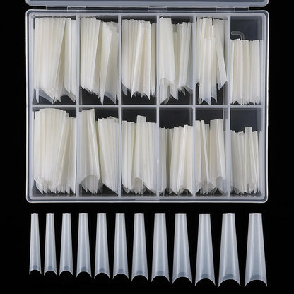 240PCS/Box False Nail Tips Square Straight Extra Long Half Cover Nails Artificial Acrylic False Nail Tips Press On Manicure Tool