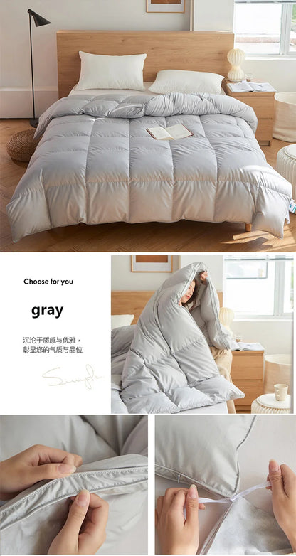 KDJEIKZ  Winter Cotton Goose Down Quilt Five-Star Hotel Duvet Super Soft Fluffy Queen King Full Size Four Seasons Duvets Blanket.
