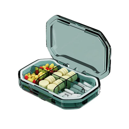 Weekly 6/7/8/10/21 Grids Pill Box Medicine Organizer Black Plastic Storage Box Container Portable Pill Case