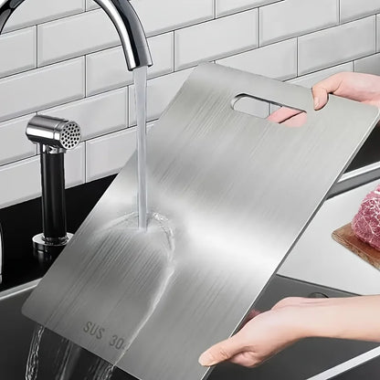 Titanium Cutting Boards for Kitchen Stainless Board 304 Steel Thickened Double Sided Food Grade Portable Fruit Meat Chopping.