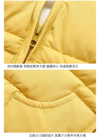 Winter Neue Baby Strampler Jungen Mädchen Patchwork Dicke Plus Samt Overalls Winddicht Mit Kapuze Overalls Schneeanzug Ein Stück Body