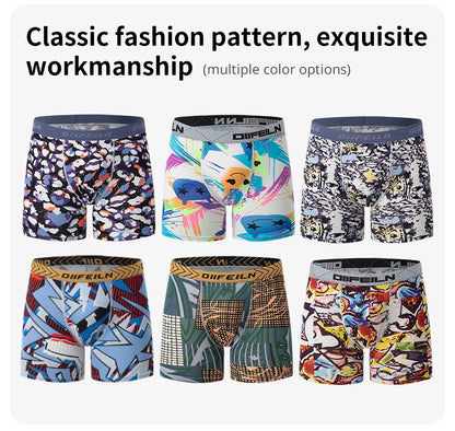 4/6Pcs Herrenmode Druck Lange Unterwäsche Jugendliche Für Erwachsene Multi-größe Bequeme Sport Boyshort Plus größe Fitness Shorts