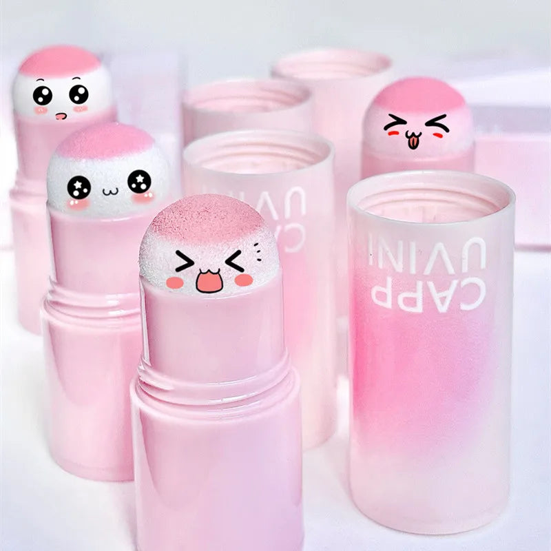 CAPPUVINI Blush Stick Soft Face Brightening Contouring Shadow Blusher Powder Peach Pinkish Cheek Tint Korean Makeup Cosmetics.