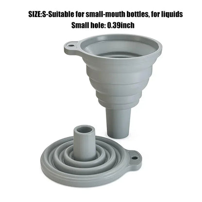 Kitchen Silicone Funnel  Foldable Funnel for Filling Water Bottle With Liquid Transfer Portable Oil Pot Funnel Kitchen Gadgets.