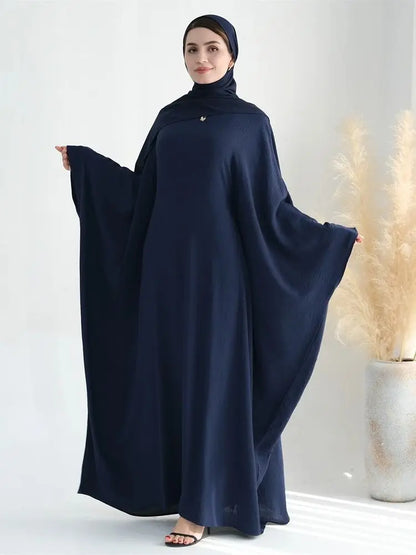 Ramadan Eid Baumwolle Leinen Khimar Abaya Set Dubai Muslim Sets Hijab Kleid Kaftan Abayas Kaftan Marocain Femme Vestidos Para Mujer