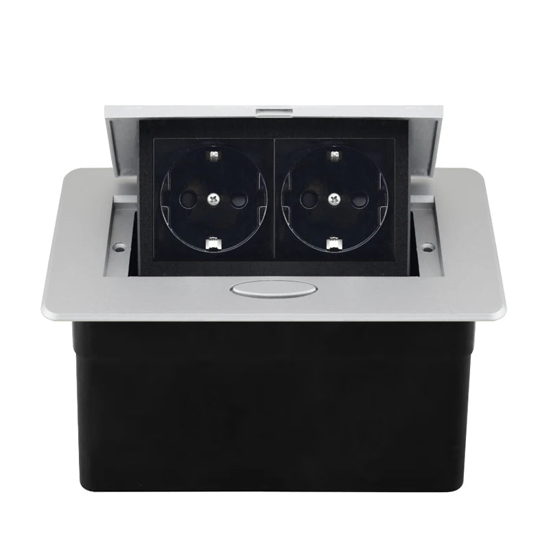 Tischsteckdose EU-Steckdose mit USB-Typ-C-Buchse im Theke Pop-Up-Buchse Desktop-Buchse Aluminiumabdeckung verdeckte Steckdose.