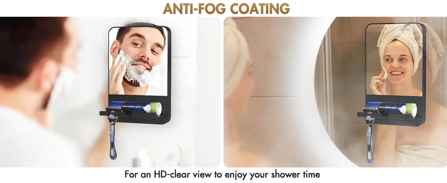 TAILI Shower Mirror Fogless for Shaving with Razor Holder, Fog Free Mirror Shower Suction Rust-Proof Removable Bathroom Mirror