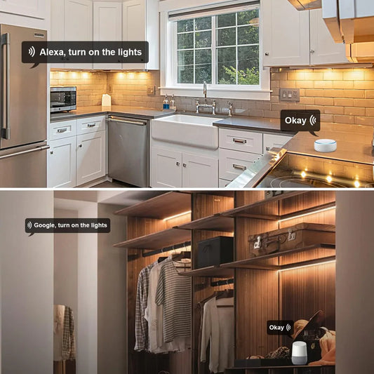 Tuya WiFi COB LED Streifen 12V 1m 2m 3m 4m 5m Warmweiß Kleiderschrank Schrank Beleuchtung Raum Dekor 3000-6500K für Alexa Google Assistent.