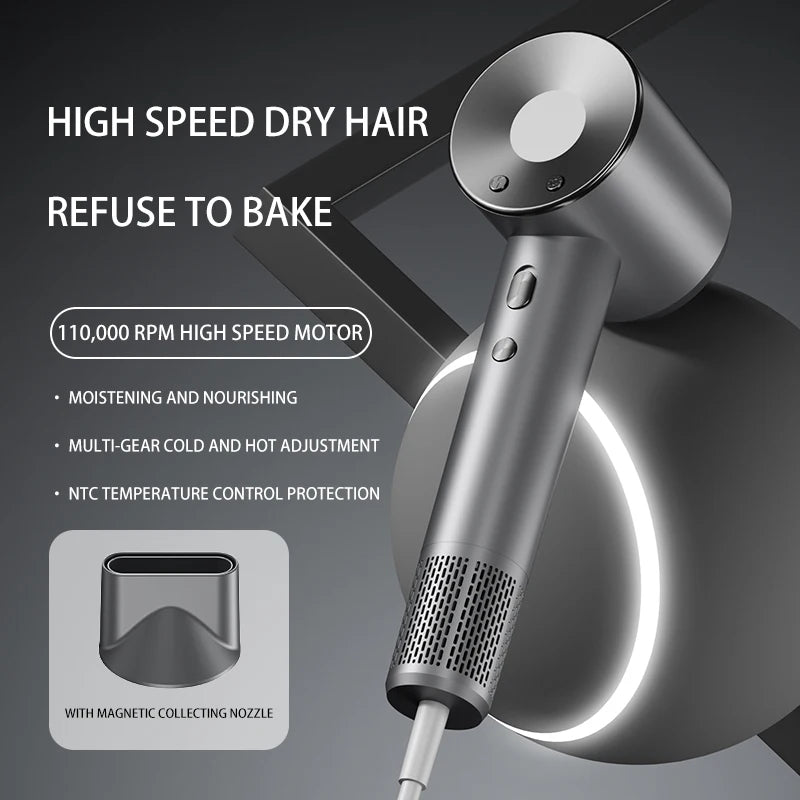 High Speed Electric Hair Dryer High Power 1600W Negative Ion Hair Care Fast Drying Low Noise No Hair Injury