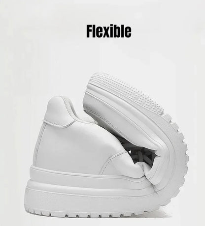 PDEP Neue Höhe Zunehmende Schuhe für Männer 10 cm Unsichtbare Aufzug Turnschuhe Weiß Leder Sport Zapatillas De Hombre Große Größe 46.