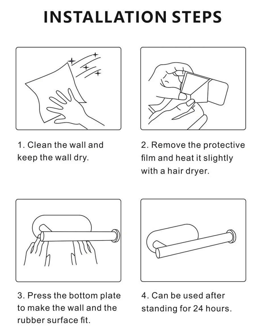 Papierhalter aus Edelstahl, weiß, selbstklebend, Wandhalterung, Ständer, Küche, Badezimmer, Toilettenpapier, Handtuch, Seidenrollenregal, gebürstetes Gold