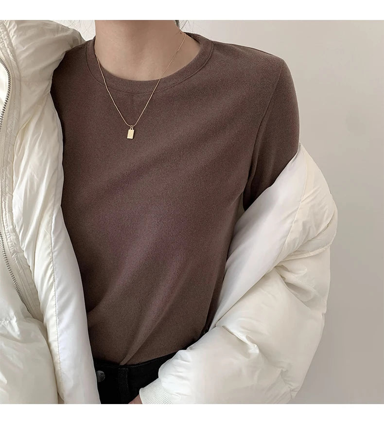 Winter Frauen Pullover T Shirt Frauen Oversize T-Shirt Frau Kleidung Weibliche T Tops Pullover Langarm Rohr Gestrickte T-shirt Top