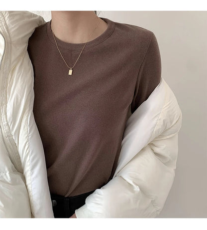 Winter Frauen Pullover T Shirt Frauen Oversize T-Shirt Frau Kleidung Weibliche T Tops Pullover Langarm Rohr Gestrickte T-shirt Top