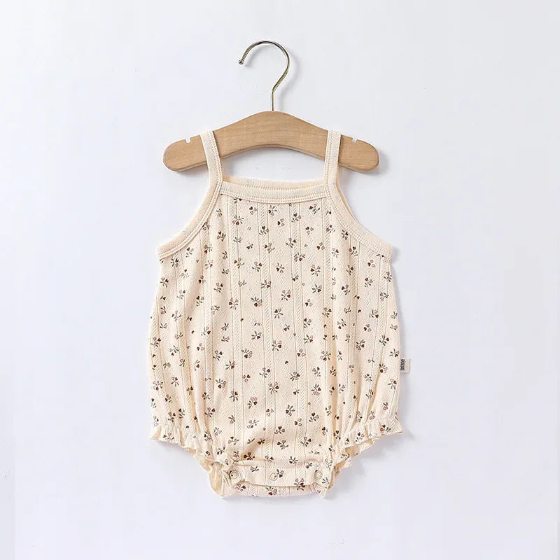 0-24m Neugeborenes Kind Baby Stram pler Mädchen Jungen Sommerkleid ung ärmel los schulter frei Overall niedlichen süßen Bodysuit Outfit.