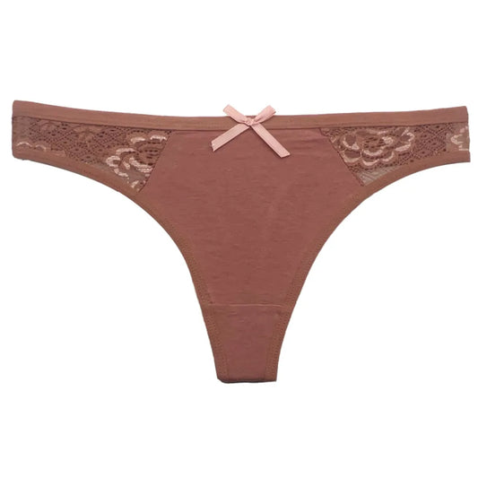 5 PCS/Set Cotton Thong Women Underwear Sexy Lace Panties Female Underpants Solid Color Panties Lingerie Low-Rise G-string.