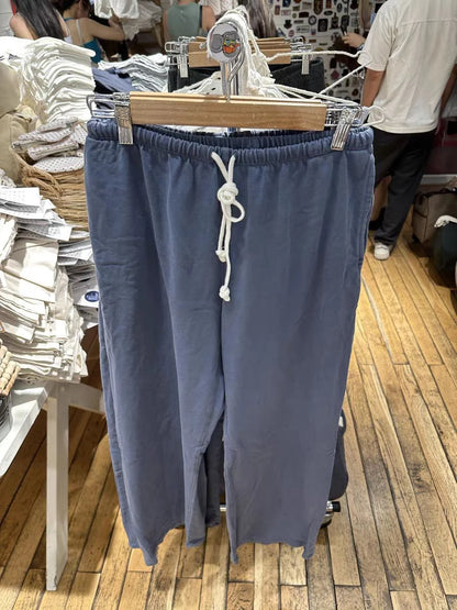 Solid Drawstring Straight Sweatpants Women Autumn High Waist Soft Cotton Trousers Casual Vintage Streetwear Sport Long Pant Y2k.