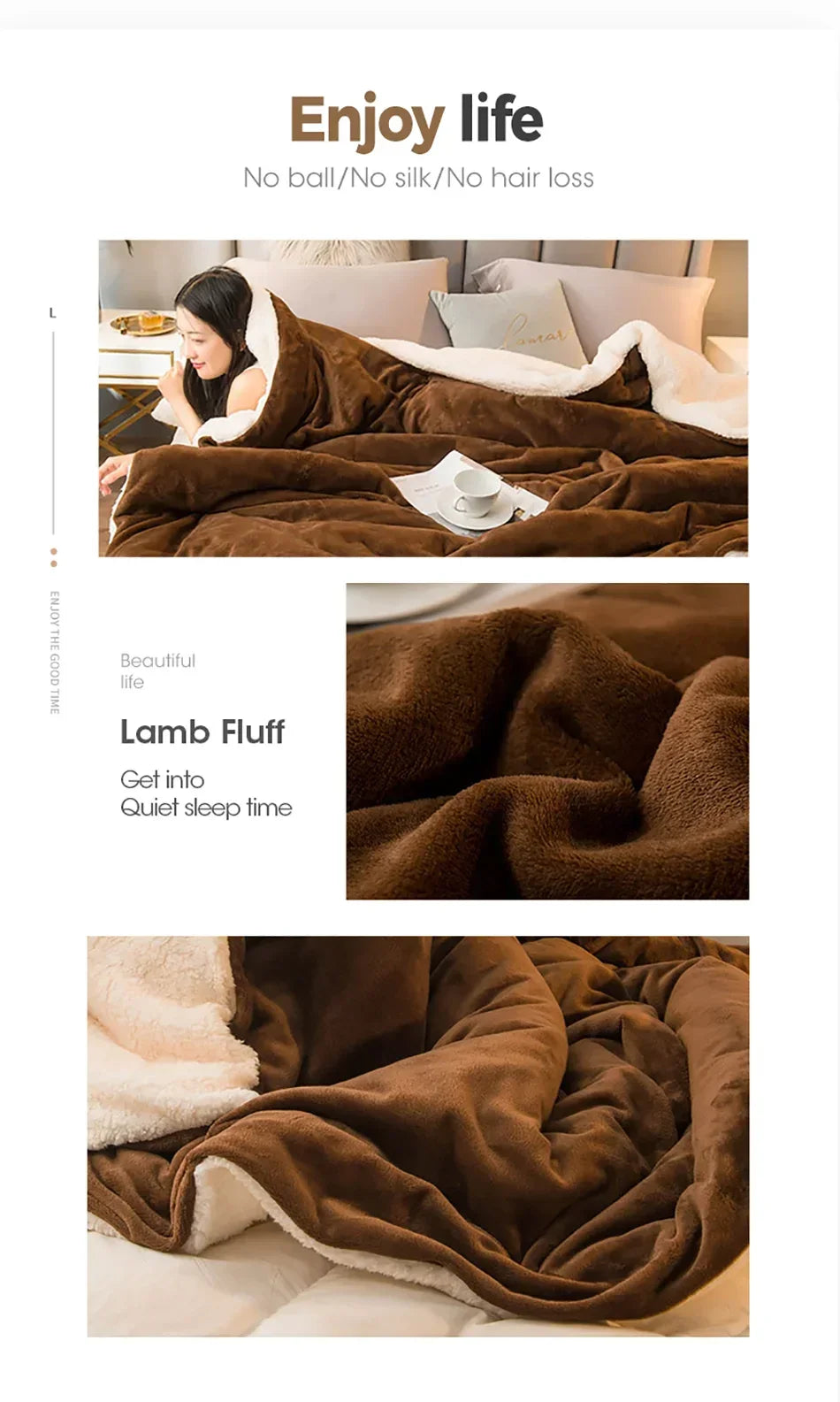 Wool Throw Blanket Keep Warm Winter Bed Blankets Double Sided Queen Duvet Cover Camping Double Bed Cover Bedspread On The Bed.
