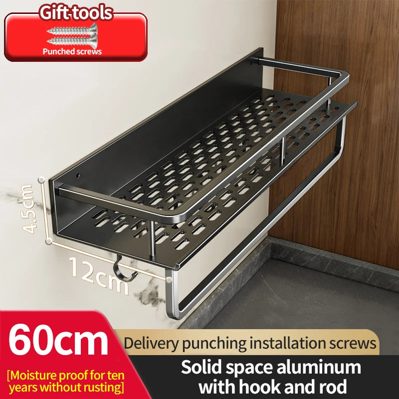 60 cm Breite, verbessertes WC-Aufbewahrungsregal/Badezimmer-Shampoo-Regale, Kleiderbügel, Duschregal, Kleiderbügel, Eckregal