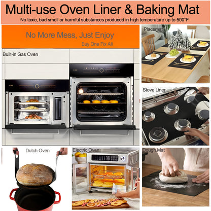 Oven Bottom Liners Non Stick Barbecue Grill Mats Reusable Kitchen Toaster Liner Air Fryer Cooking Heat Resistant Baking Paper.