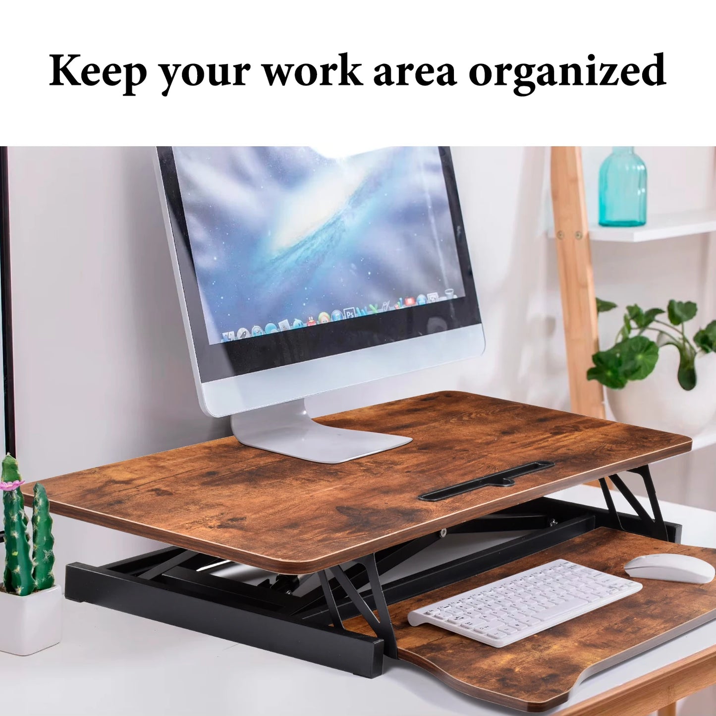 37" breiter Stand-Up-Schreibtisch-Riser, höhenverstellbarer Stehpult-Konverter für das Heimbüro