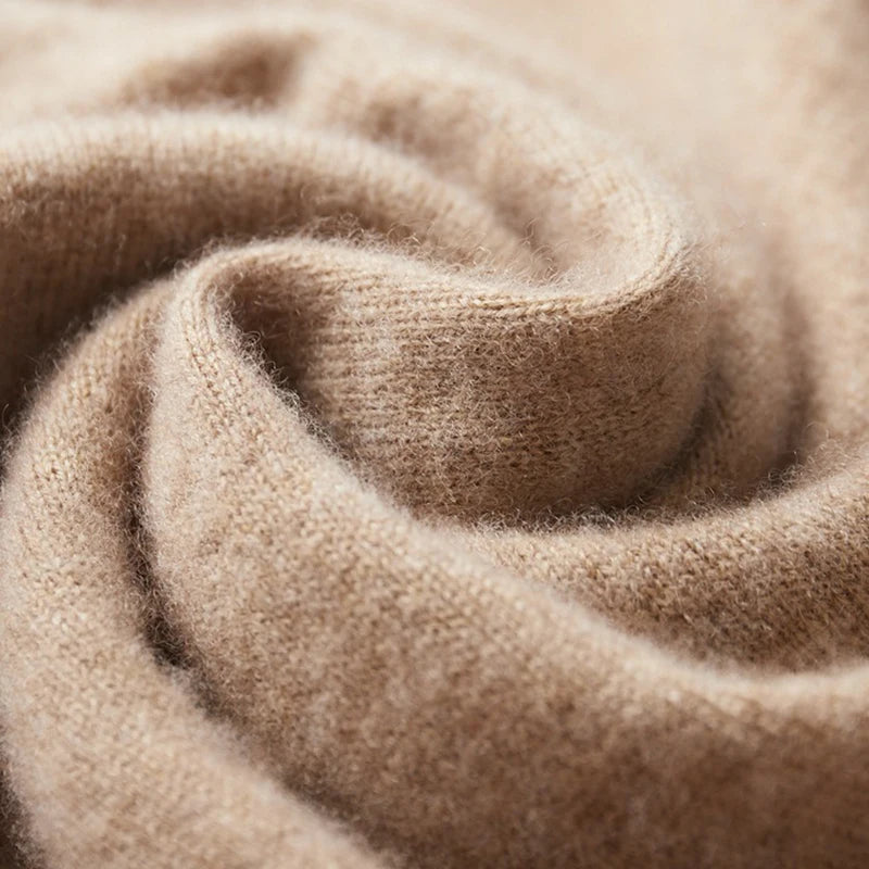 Autumn Winter New Merino Sweater Men's 100% Wool Hooded Collar Knitted Pullover Casual long Sleeved Hoodie.