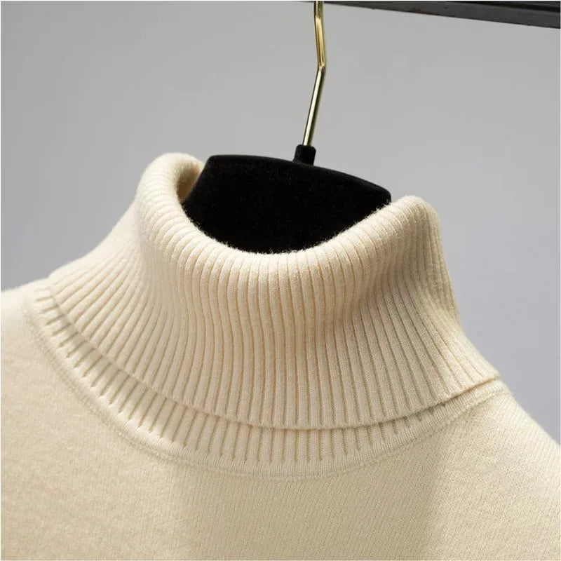 Rollkragen Winter Pullover Frauen Elegante Verdicken Samt Gefüttert Warme Sueter Gestrickte Pullover Schlank Tops Jersey Strickwaren Jumper Neue.