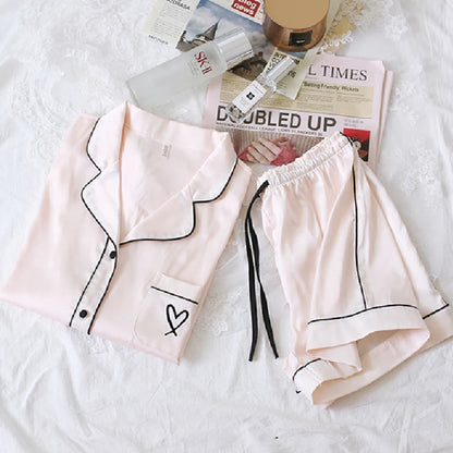 Sommer Kurzarm Pyjamas Frauen Eis Seide Dünne Stil Student Lose Große Nette Hause Kleidung Zwei Stück Set Pyjamas sommer.