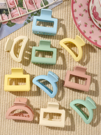 4 Pack Medium Small Hair Clips for Women, Claw Clips for Thick Thin Hair, Strong Hold Square Jaw Clips