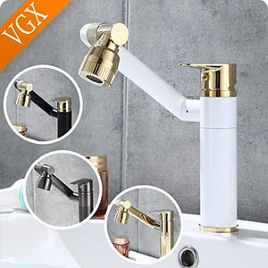 VGX Purified Bathroom Faucets Pull Out Water Filter Tap White Basin Mixer Sink Faucet Gourmet LED Display Brass Tapware Crane
