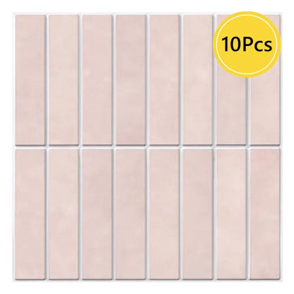 10pcs 3D Tile Sticker Self-adhesive Tile Backsplash Bathroom Wall Tile Stickers, Water and Mold Resistant, 30x30cm