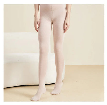 Women's Autumn and Winter Mulberry Silk Blend Tights Slim High Waist Skinny Anti-Hook Thick Warm Leggings Tights Stockings