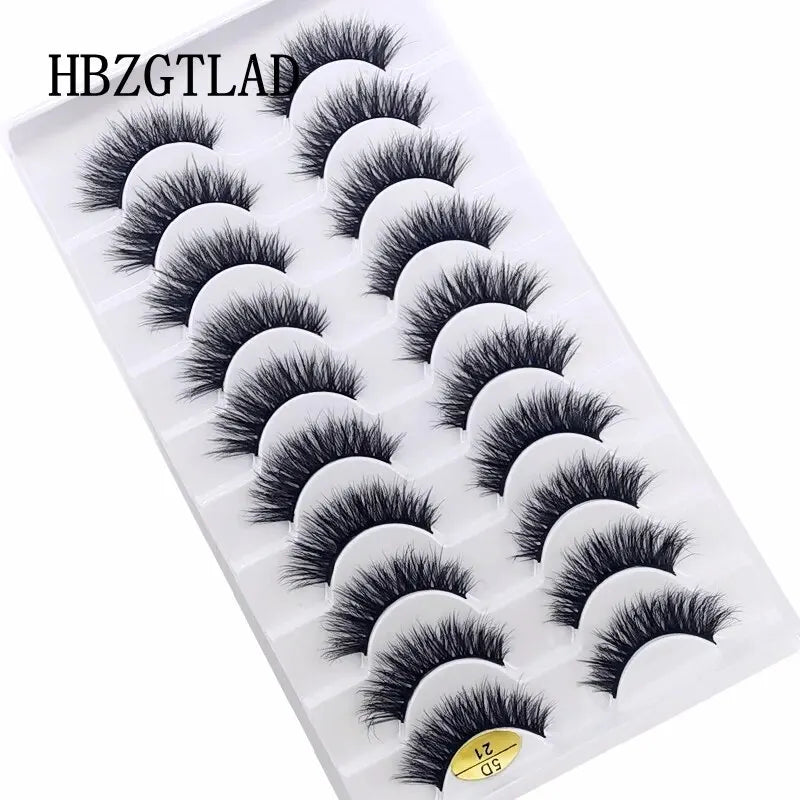 10 Pairs Lashes Fluffy Soft Russian Volumes Mink Lashes 3D Mink Eyelashes Lashes Reusable Fluffy False Lashes Russian Extensions.