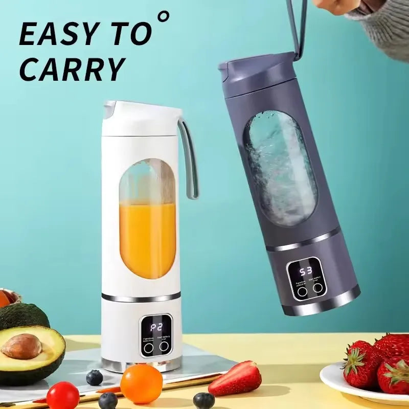 2025 New Household Charging MINI Crushed Ice Electric Juicer Powerful Motor 450ML Large Capacity Digital Display Juice Cup.
