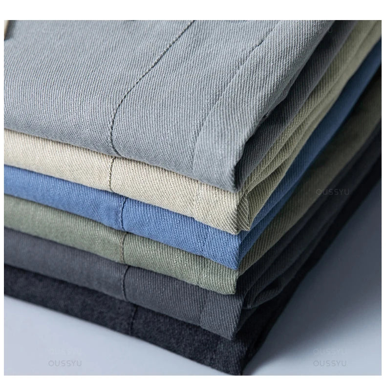 Autumn Cottom Men's Pants Fashion Classic Drawstring Elastic Waist Jogging Stretch Casual Grey Cargo Trousers Male 28-38.