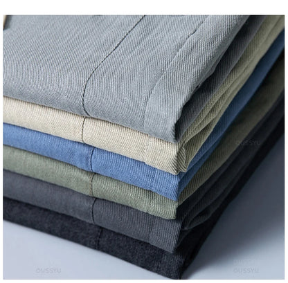 Autumn Cottom Men's Pants Fashion Classic Drawstring Elastic Waist Jogging Stretch Casual Grey Cargo Trousers Male 28-38.